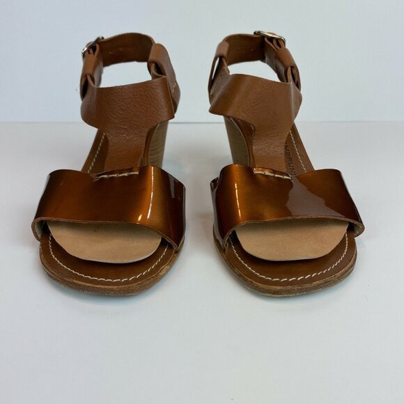 AGL Attilio Giusti Leombruni Heels Sandals‎ 5.5 Brown Copper Patent Leather 35.5 - Picture 7 of 11